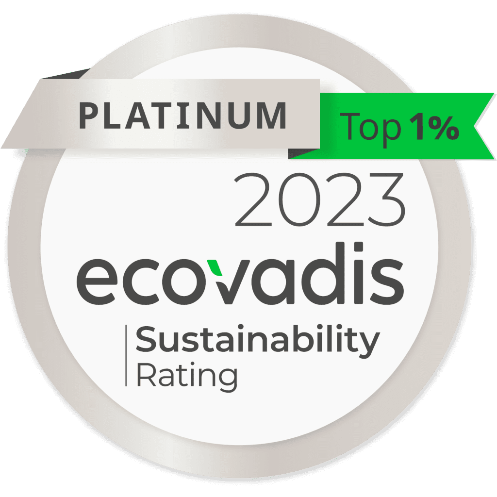 Ecovadis Platinum certification badge highlighting LPR’s environmental performance